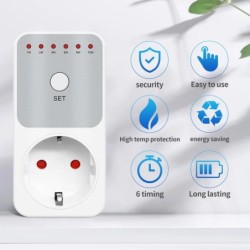 Priza programabila cu temporizator SINOTIMER Countdown Timer, 230V, 16A, 6 intervale (1–10 ore), protectie supraincalzire